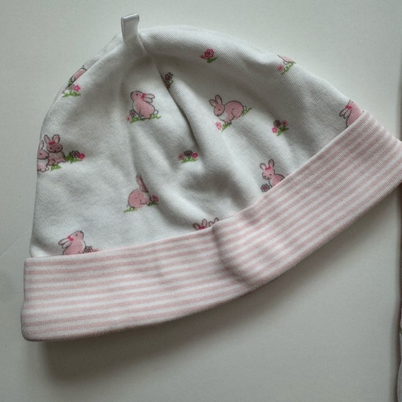 Little Me Baby Girl White and Pink Bunny Nightgown Set 0-3m - Picture 4 of 7